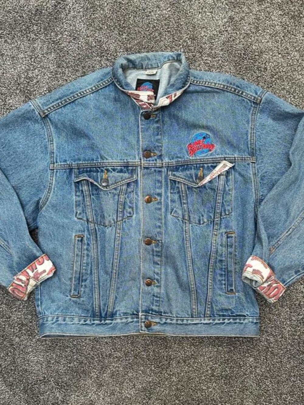 Vintage 1991 Planet Hollywood Seattle Denim Jacket - Picture 2 of 5